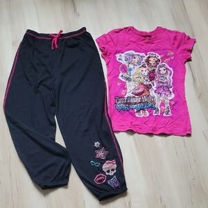 Monster High Pink and Black Kids Pajamas